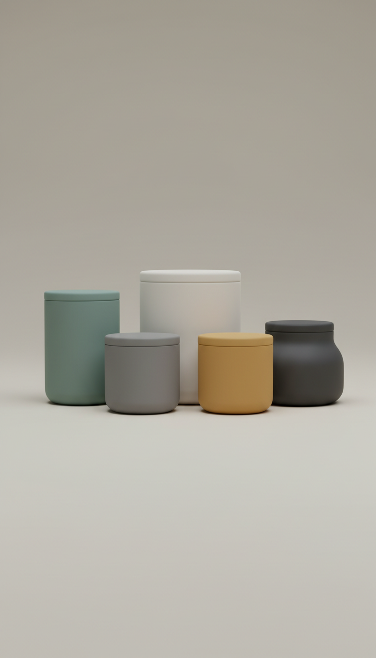 Matte Silicone Storage Canisters With Airtight Seal