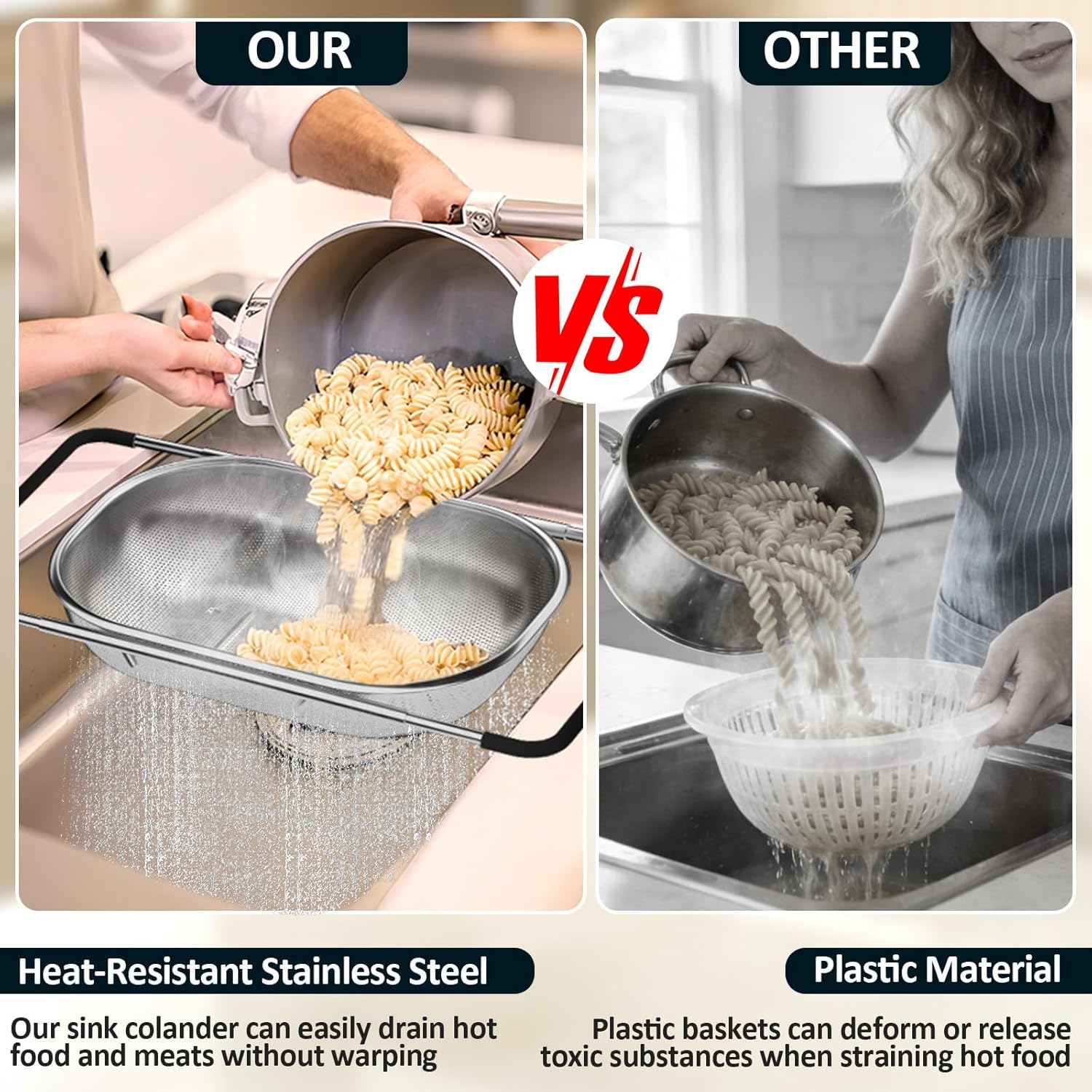Over the Sink Colander Basket