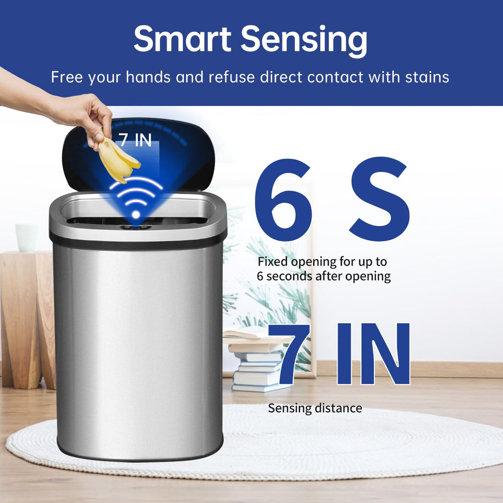 Touchless Stainless Steel Trash Can