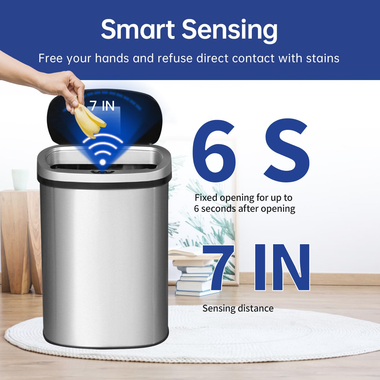 Touchless Stainless Steel Trash Can