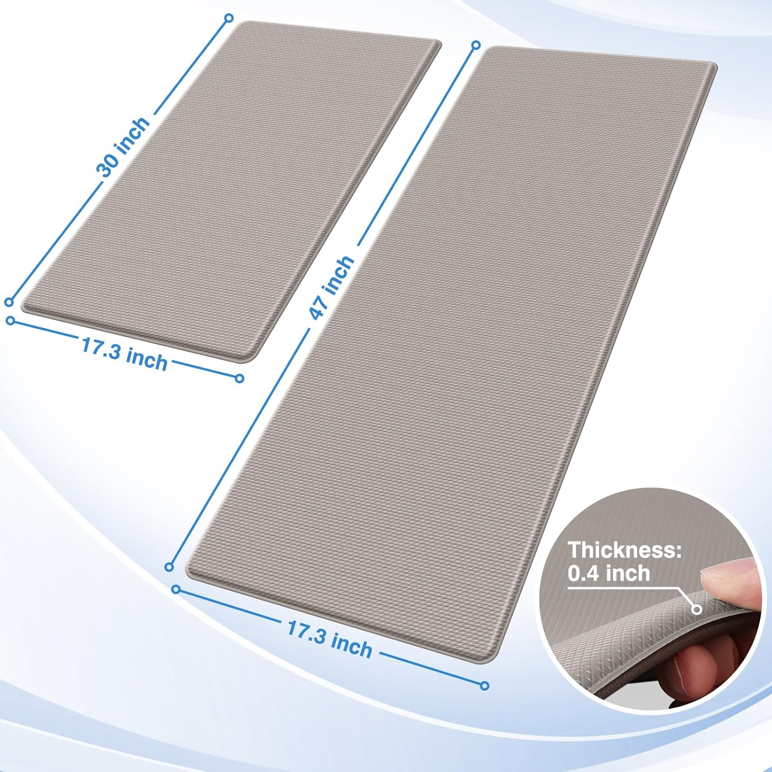 2 Piece Kitchen Mats for Floor