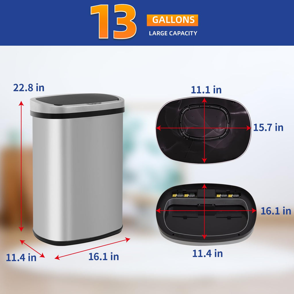 Touchless Stainless Steel Trash Can