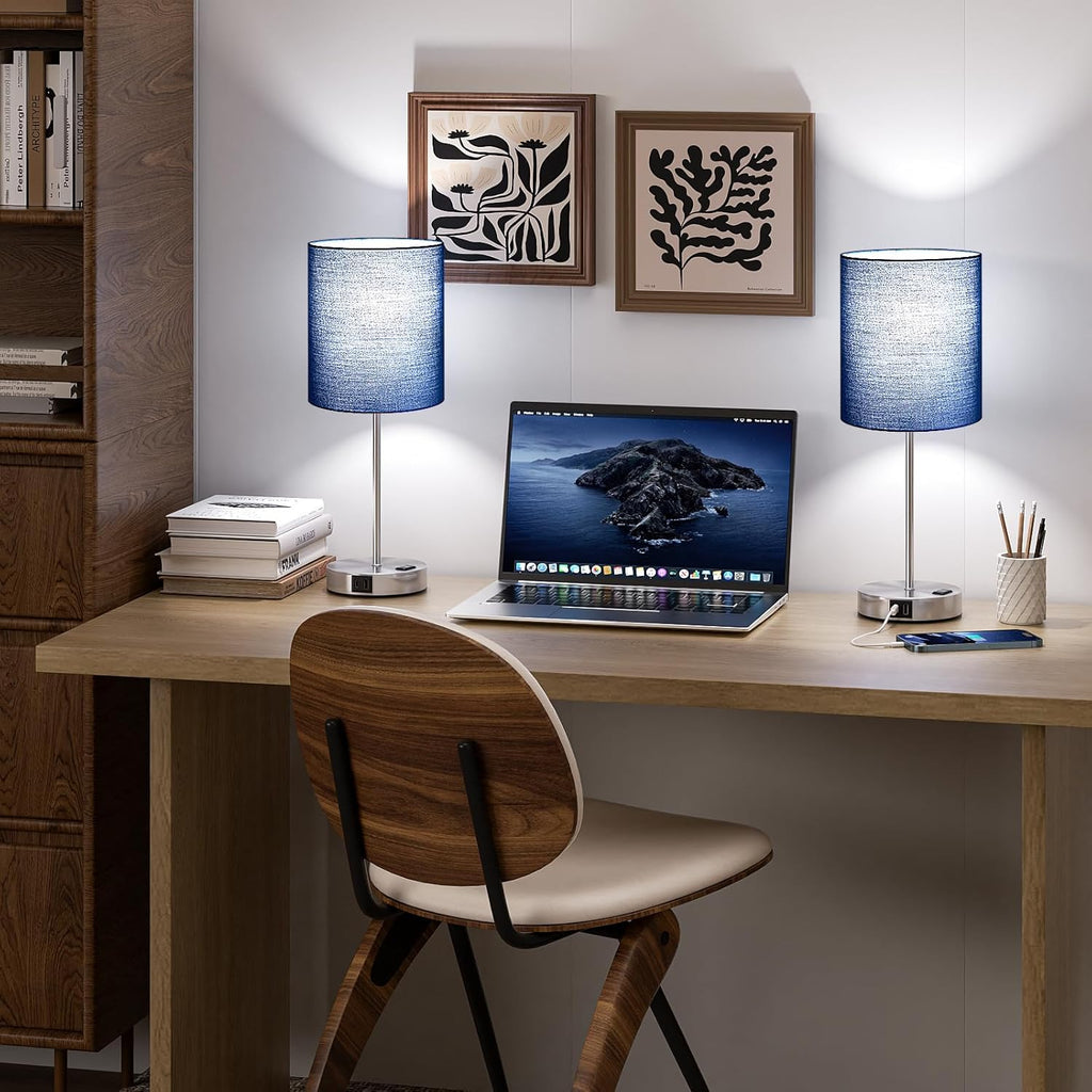 Touch Lamps for Bedroom Set of 2